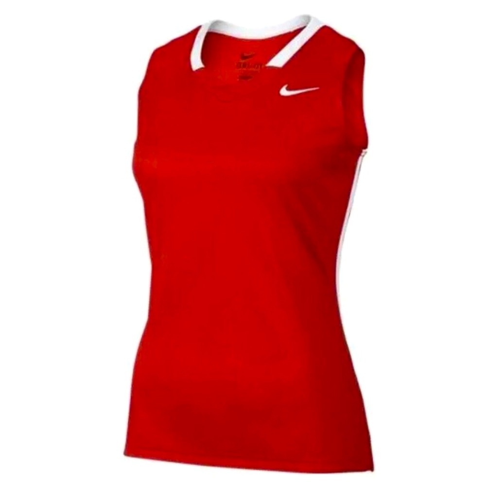 Nike Dri Fit Tank Top Workout Athletic Gym Shirt Size Medium New Red White